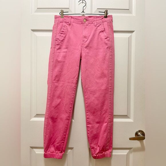 Risen Belle High Rise Hot Pink Jogger Jeans Elastic Cuffs Women’s 3/26 Trendy - Picture 4 of 15